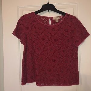 Loft Short Sleeve Lace Top